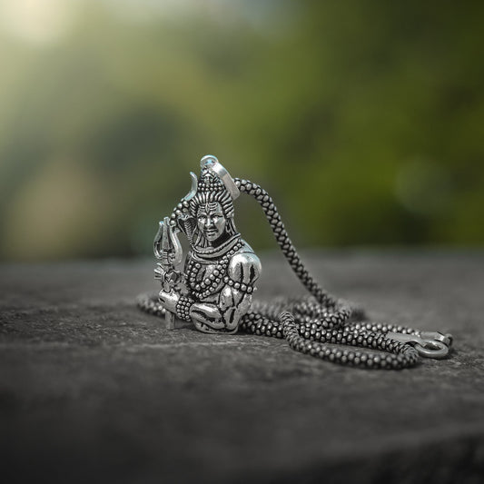 Lord Shiva With Trishul Pendant Chain